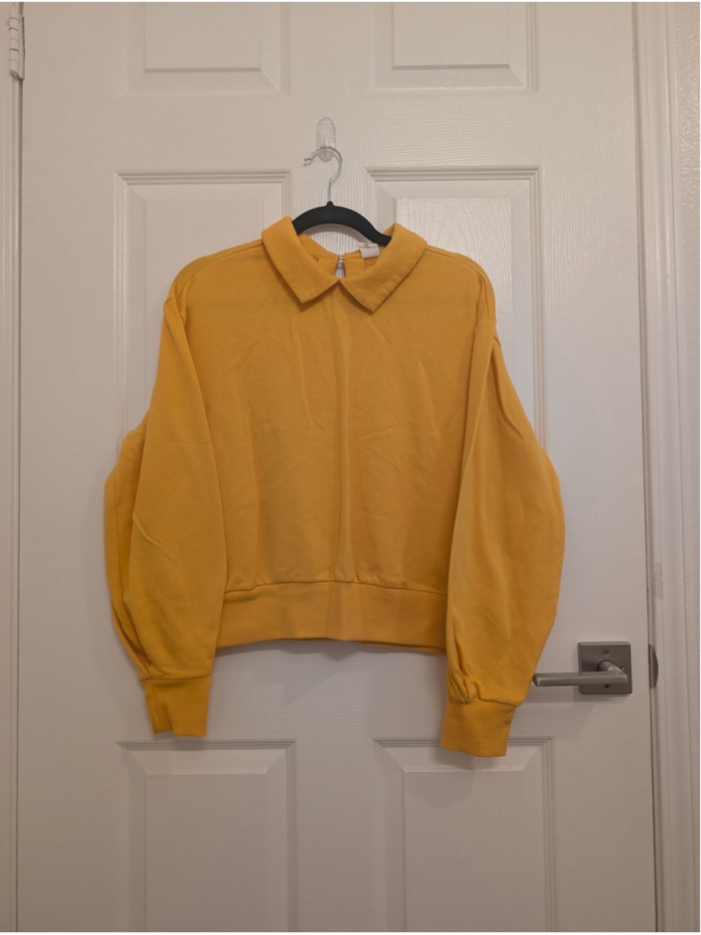 Melrose and Market Mustard Yellow Collared Cotton Sweatshirt Size M Preppy Twee
